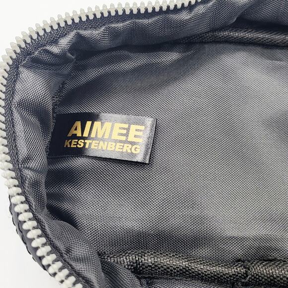 Aimee Kestenberg Black V Shaped Chevron Pattern Zip Around Cosmetic Make-up Bag - Picture 6 of 10